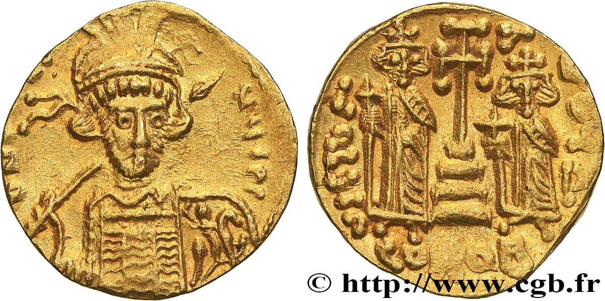 CONSTANTIN IV, HÉRACLIUS et TIBÈRE Solidus SUP