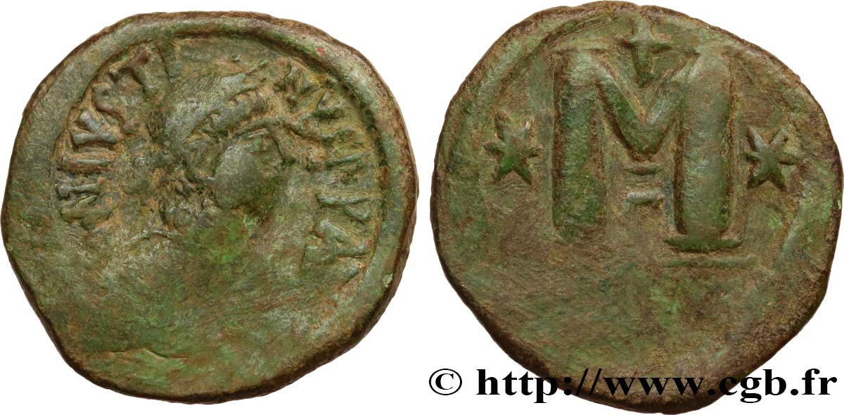 JUSTINIAN I Follis XF/VF