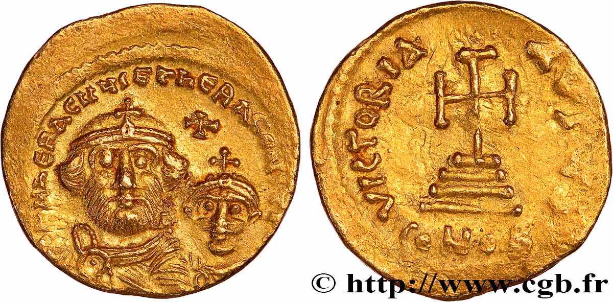 HERACLIUS und HERACLIUS CONSTANTINUS Solidus fVZ/SS