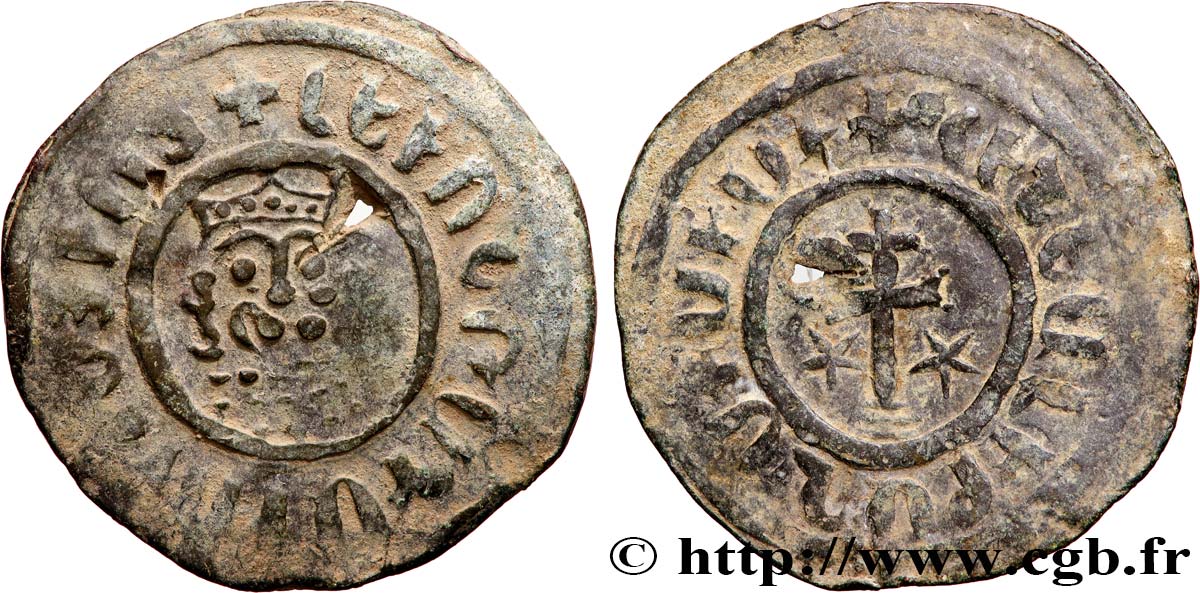 CILICIE - ROYAUME D ARMÉNIE - LÉON Ier roi d Arménie Tank ou obole de bronze TTB