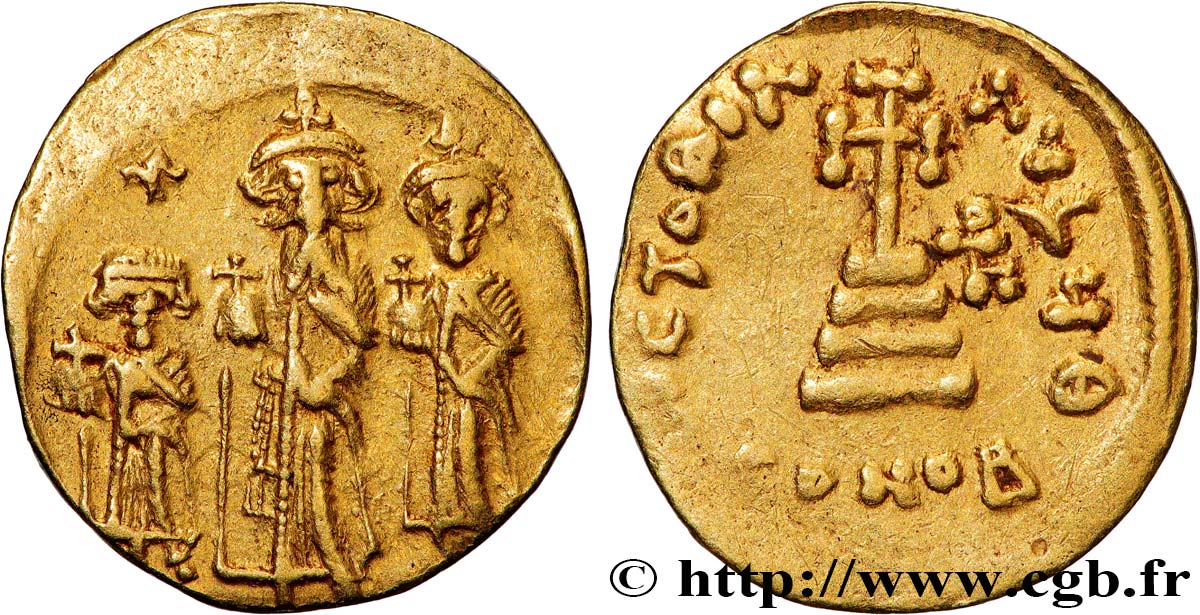 HÉRACLIUS, HÉRACLIUS CONSTANTIN et HÉRACLONAS Solidus  TTB