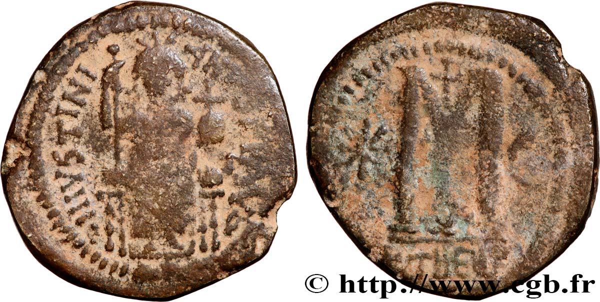 JUSTINIAN I Follis VF