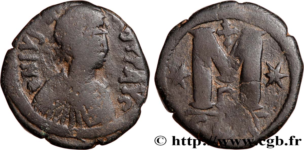 JUSTINIAN I Follis VF