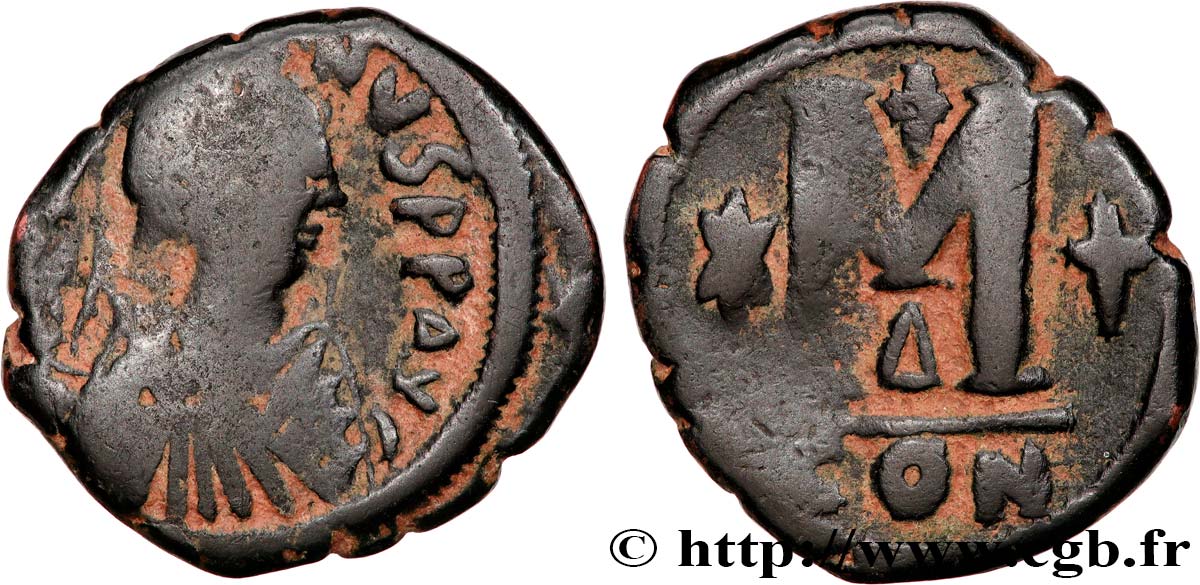 JUSTINIAN I Follis VF