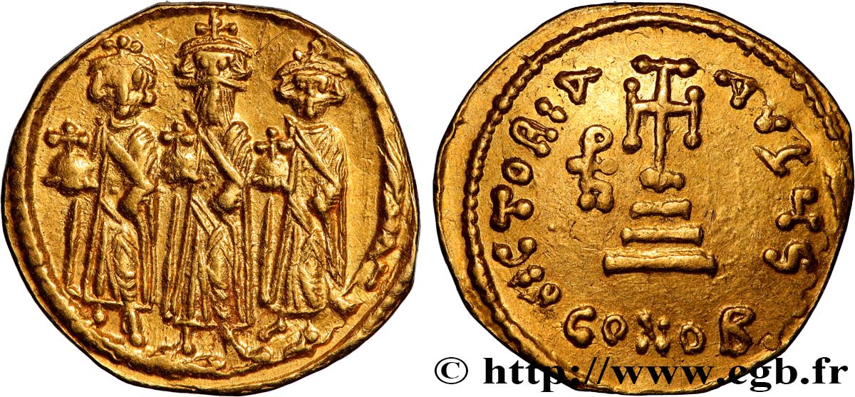 HERACLIUS, HERACLIUS CONSTANTINE and HERACLONAS Solidus  AU