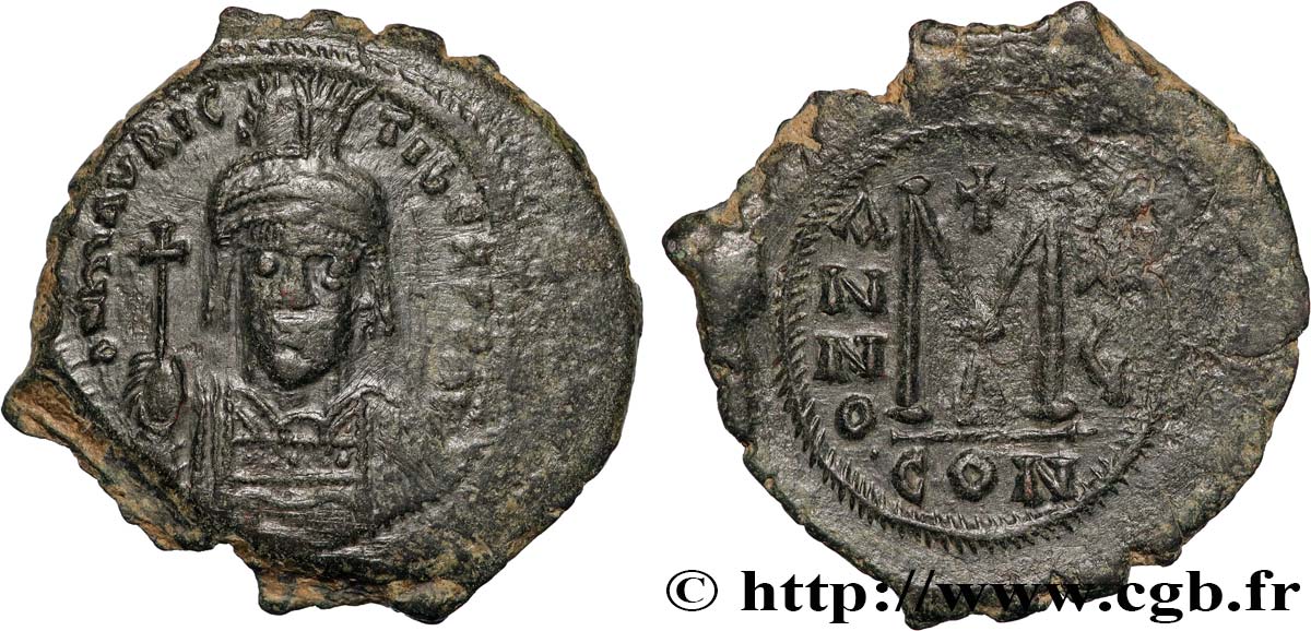 MAURICIUS TIBERIUS Follis q.SPL