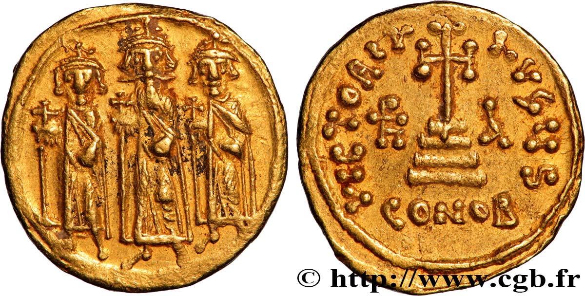 HERACLIUS, HERACLIUS CONSTANTINUS und HERACLONAS Solidus  fVZ/VZ