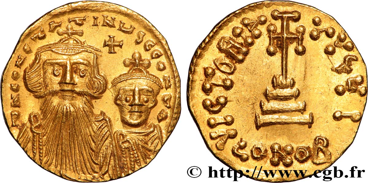 CONSTANS II and CONSTANTINE IV Solidus MS