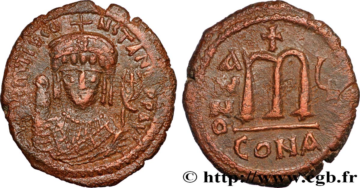 TIBERIUS II CONSTANTINE Follis XF