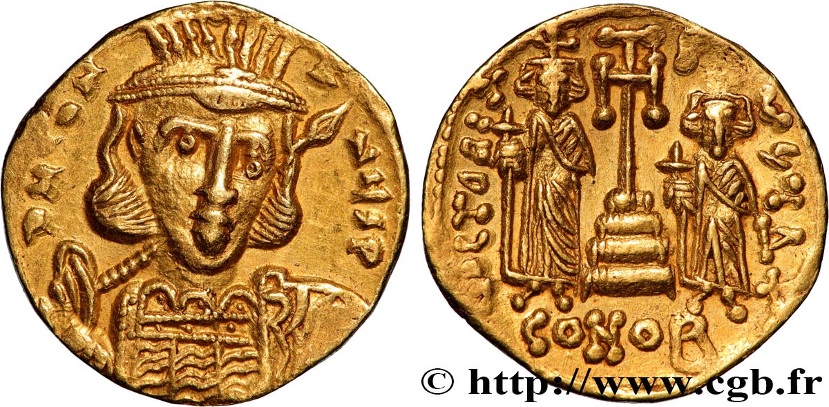 CONSTANTINO IV, HERACLIO y TIBERIO Solidus EBC