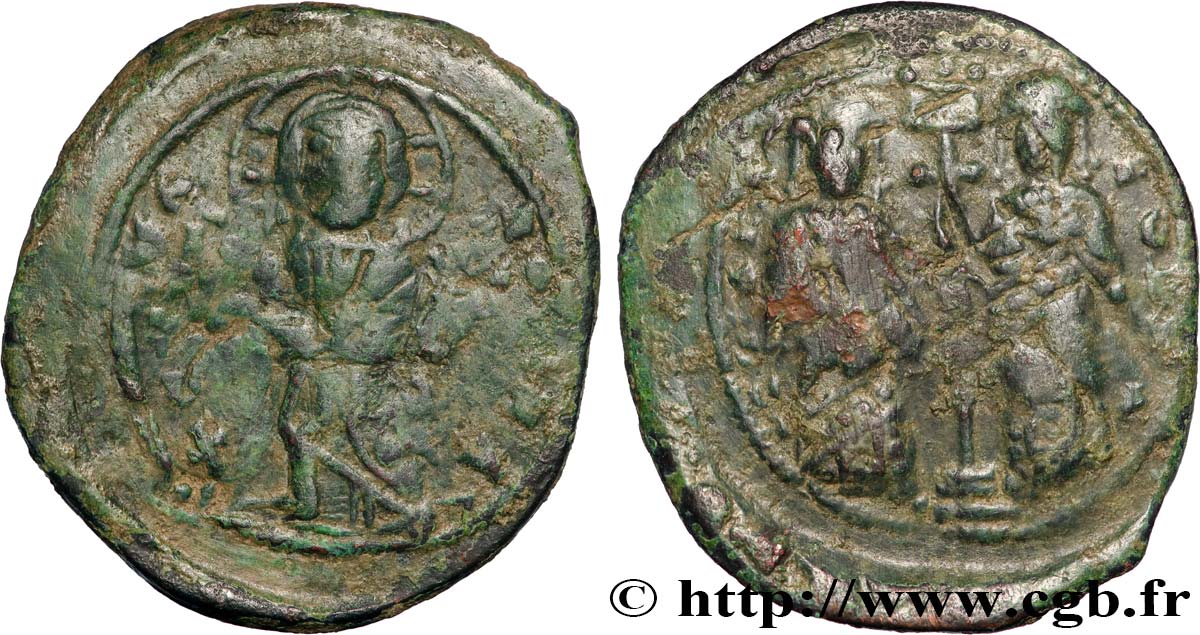 CONSTANTINUS X DUCAS und EUDOKIA Follis fSS