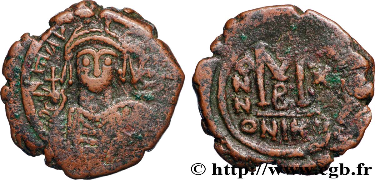 MAURICIUS TIBERIUS Follis VF