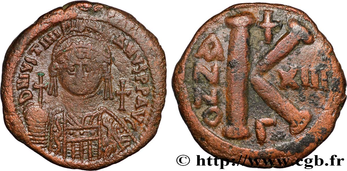 JUSTINIAN I Demi-follis XF