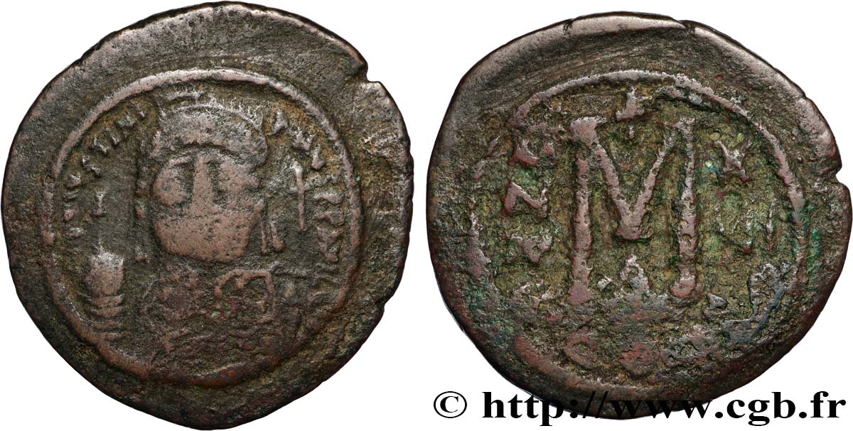 JUSTINIAN I Follis VF