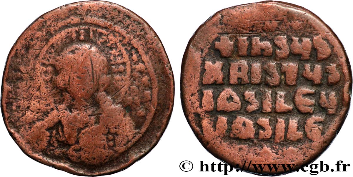 BASILIOS DER MAKEDONER II und CONSTANTINUS VIII Follis S/SS