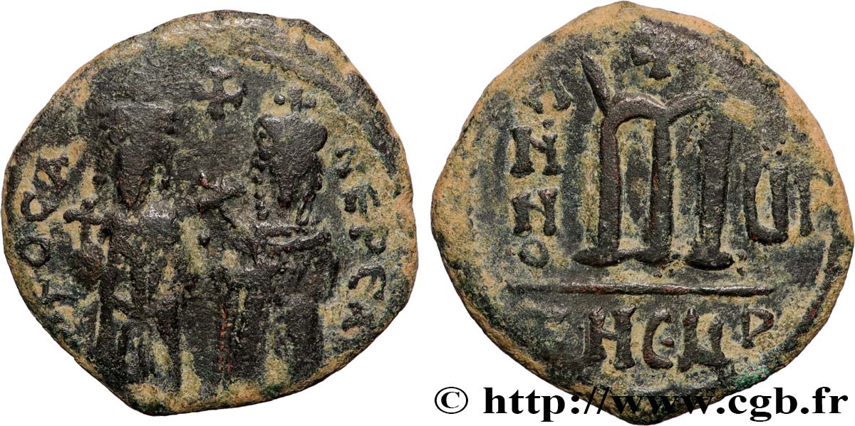 PHOCAS et LÉONTIA Follis VF/VF