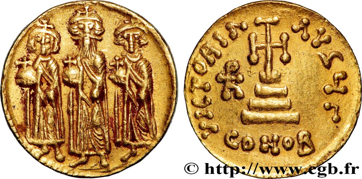 HERACLIUS, HERACLIUS CONSTANTINE and HERACLONAS Solidus  AU