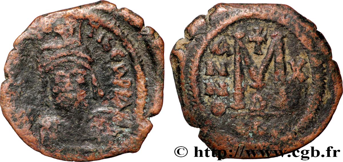 MAURICIUS TIBERIUS Follis VF