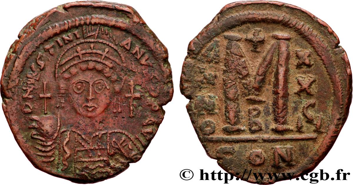 JUSTINIAN I Follis XF