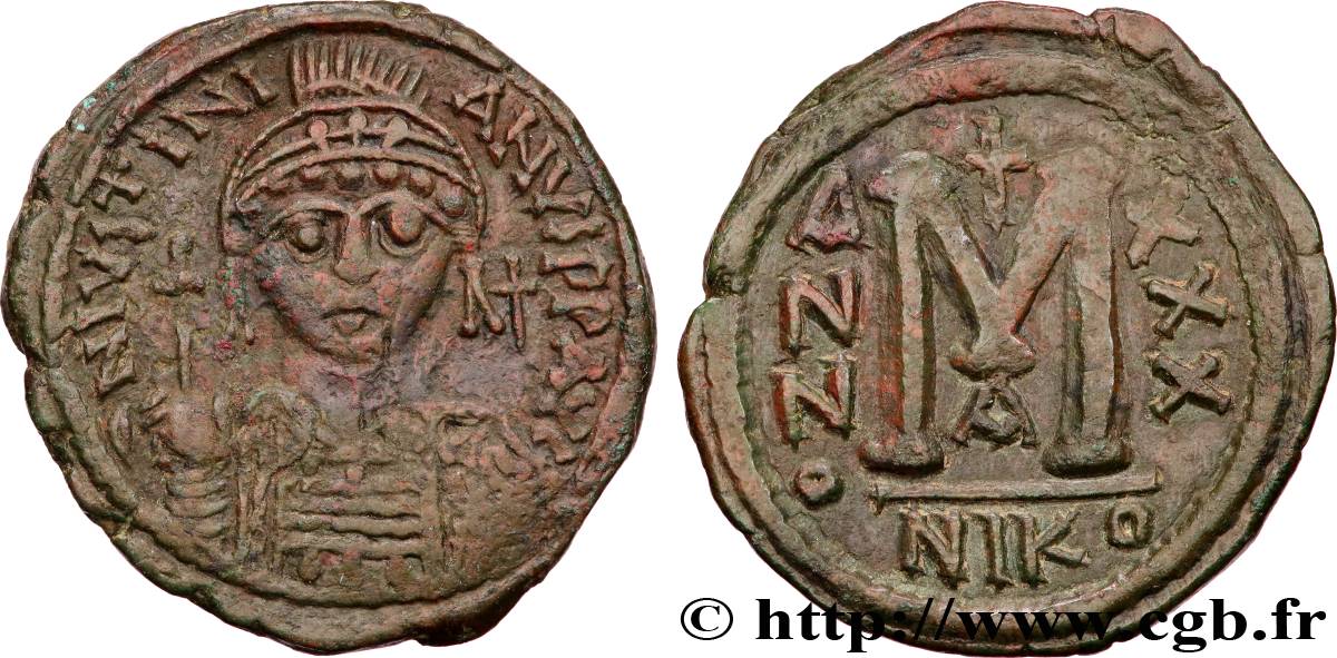 JUSTINIAN I Follis XF