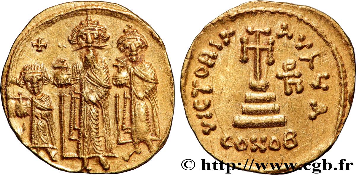 ERACLIO, ERACLIO COSTANTINO e HERACLONAS Solidus  SPL