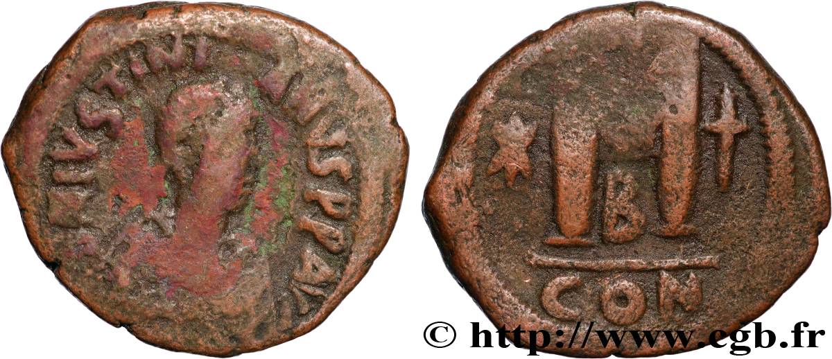 JUSTINIAN I Follis VF/XF