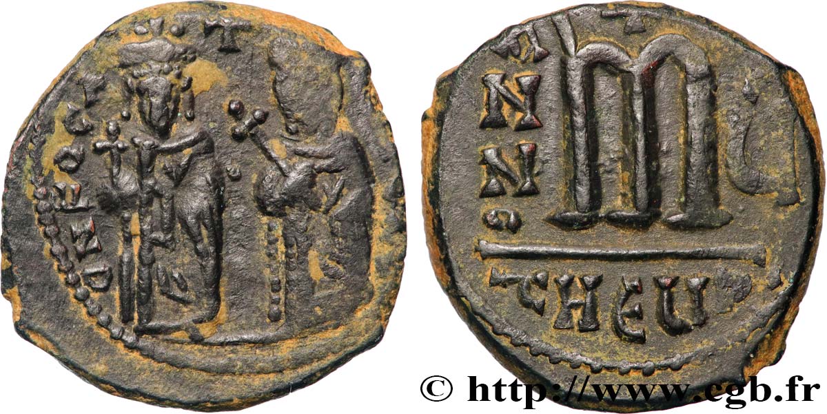 PHOCAS et LÉONTIA Follis TTB