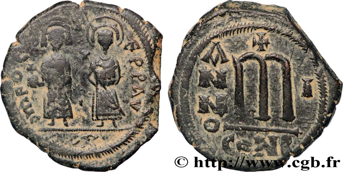 PHOCAS et LÉONTIA Follis TTB