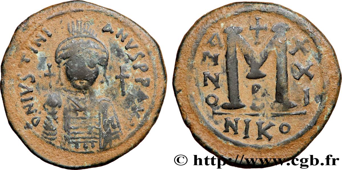 JUSTINIAN I Follis XF