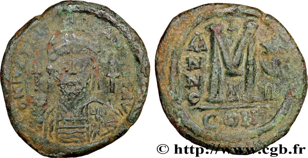 JUSTINIAN I Follis VF