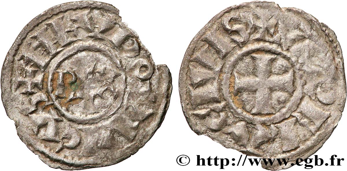 LOUIS THE BLIND, KING OF PROVENCE Denier XF