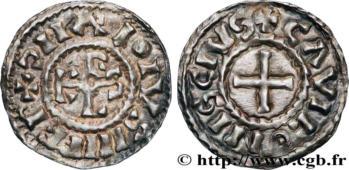 CHARLES THE BALD Denier  AU/AU