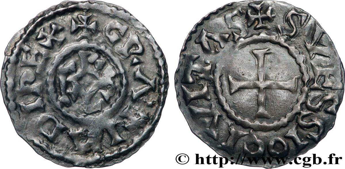CHARLES II LE CHAUVE Denier TTB