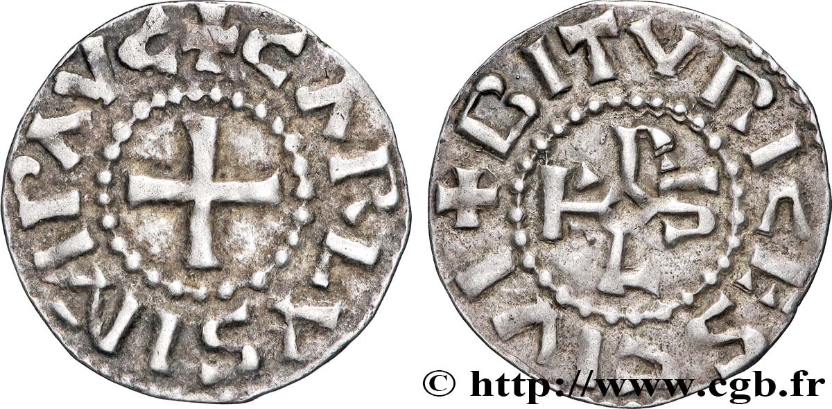 CHARLES III LE SIMPLE Denier TTB+
