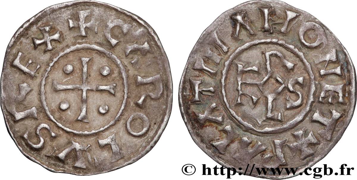 CHARLES II LE CHAUVE Denier TB+/TTB
