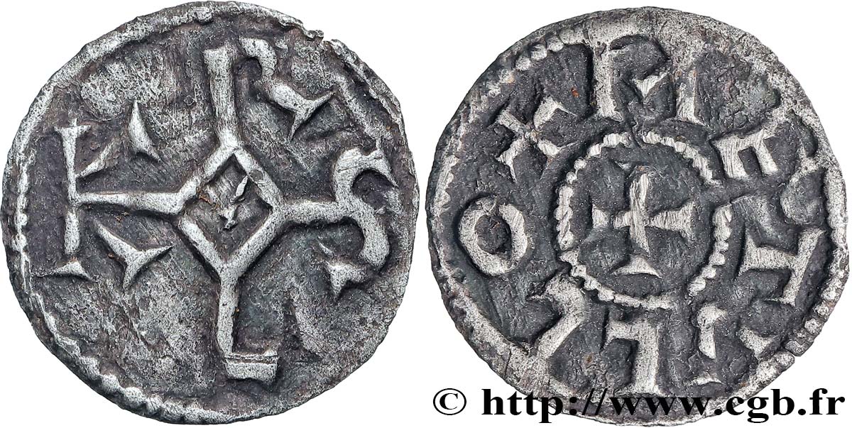 CHARLES II LE CHAUVE Obole TTB