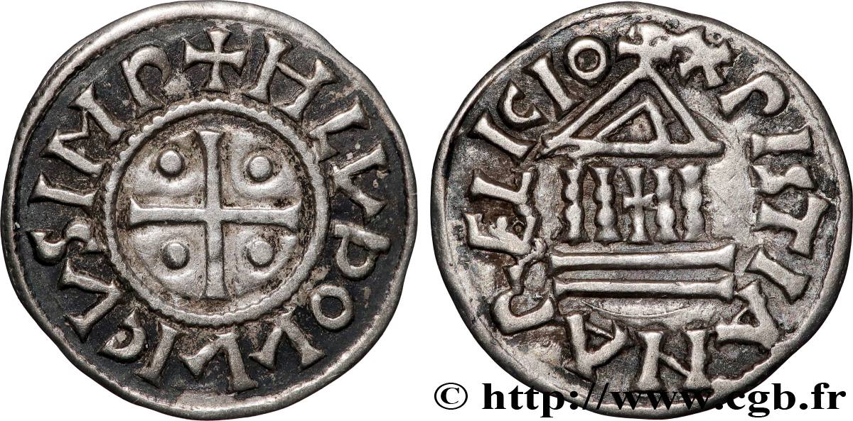 LOUIS THE PIOUS Obole à la légende chrétienne AU
