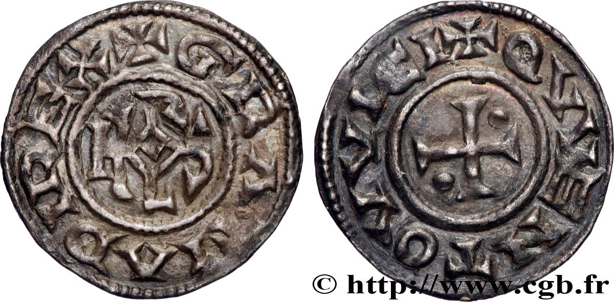 CHARLES II LE CHAUVE / THE BALD Denier AU/AU