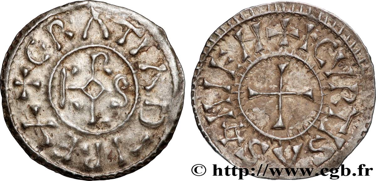 CHARLES II LE CHAUVE Denier TTB