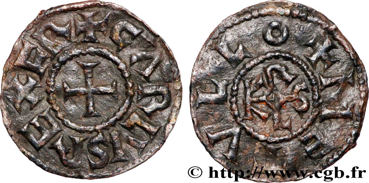 CHARLES II LE CHAUVE Denier TTB