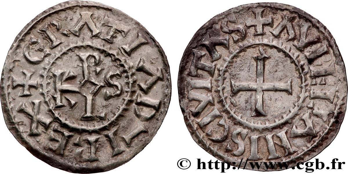 CHARLES II LE CHAUVE Denier SUP/TTB+