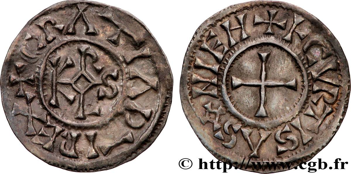 CHARLES II LE CHAUVE Denier TTB+/SUP