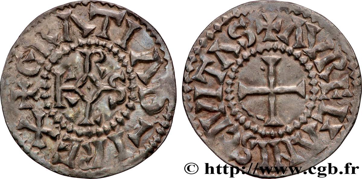 CHARLES II LE CHAUVE Denier TTB+