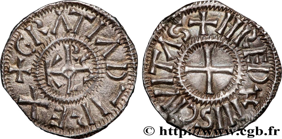 CHARLES THE BALD Denier AU/AU