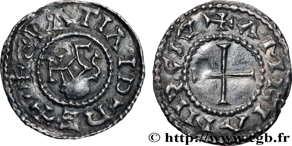 CHARLES II LE CHAUVE Denier TTB+