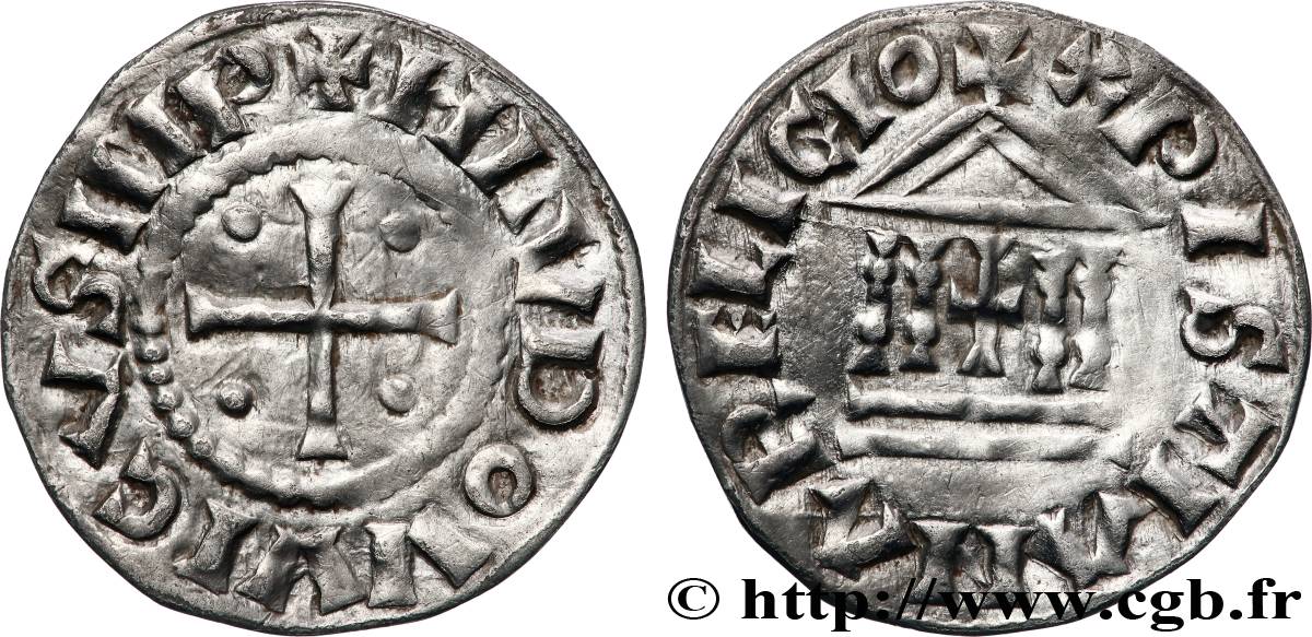 LOUIS Ier LE PIEUX OU LE DÉBONNAIRE Denier à la légende chrétienne TTB+
