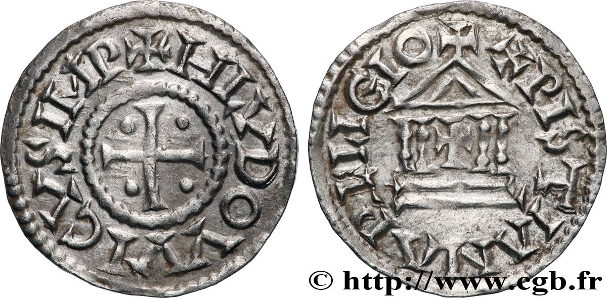 LOUIS Ier LE PIEUX OU LE DÉBONNAIRE Denier à la légende chrétienne TTB+