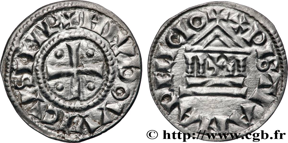 LOUIS Ier LE PIEUX OU LE DÉBONNAIRE Denier à la légende chrétienne SUP