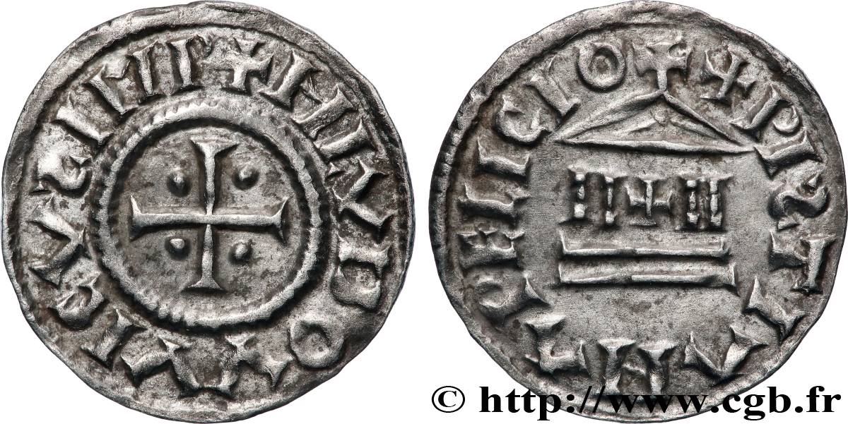 LOUIS Ier LE PIEUX OU LE DÉBONNAIRE Denier à la légende chrétienne SUP