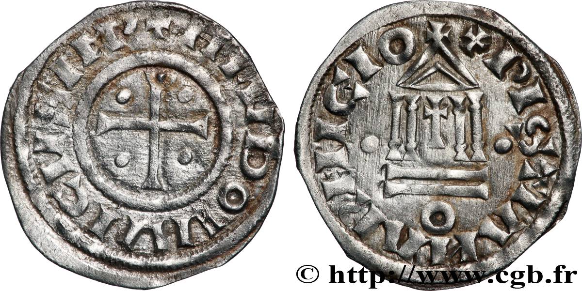 LOUIS THE PIOUS Denier à la légende chrétienne XF